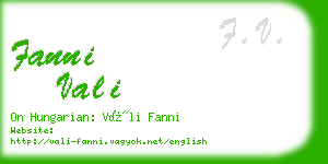 fanni vali business card